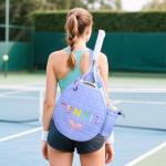 NZNDB Tennis Bags for Women Girl, Tennis Sling Crossbody Backpack, Water Resistant Tennis Bag for Pickleball, Tennis, Racketball (Blue)