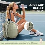 Sucipi Tennis Bag, Tennis Backpack for Women with Shoe Compartment, Quilted Professional Tennis Racket Bag with Cup Holder for Pickleball Badminton