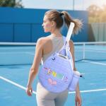 NZNDB Tennis Bags for Women Girl, Tennis Sling Crossbody Backpack, Water Resistant Tennis Bag for Pickleball, Tennis, Racketball (Blue)