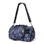 Boulder Bee Crossbody Pickleball Bags, Pickleball Sport Sling Bag for Women, Duffel Bags w Wet Pocket & Shoes Compartment, with Racquet/Paddle Holder (Blue Cashew Flower)