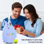 NZNDB Tennis Bags for Women Girl, Tennis Sling Crossbody Backpack, Water Resistant Tennis Bag for Pickleball, Tennis, Racketball (Blue)