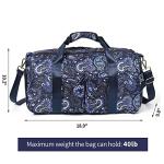 Boulder Bee Crossbody Pickleball Bags, Pickleball Sport Sling Bag for Women, Duffel Bags w Wet Pocket & Shoes Compartment, with Racquet/Paddle Holder (Blue Cashew Flower)