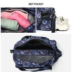 Boulder Bee Crossbody Pickleball Bags, Pickleball Sport Sling Bag for Women, Duffel Bags w Wet Pocket & Shoes Compartment, with Racquet/Paddle Holder (Blue Cashew Flower)