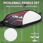 OLANNY Pickleball Paddles Set | Includes 4 Pickleball Paddles + 6 Balls+ 4 Replacement Soft Grip + 1 Portable Carry Bag | Premium Rackets Face & Polymer Honeycomb Core