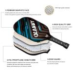 OLANNY Pickleball Paddles Set | Includes 4 Pickleball Paddles + 6 Balls+ 4 Replacement Soft Grip + 1 Portable Carry Bag | Premium Rackets Face & Polymer Honeycomb Core