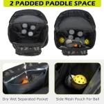 HAMBOLY Pickleball Bag for Men & Women, Large Pickleball Backpack with Shoes Compartment and Cooler, Fence Hook Design (Dark CM)