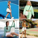 LAKE OF FIRE Pickleball Paddle Cover Crossbody Bag with Adjustable Strap Pickle ball Sling Bag Lightweight Pickleball Gifts for Men and Women Green