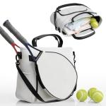 Acewell Athletics Tennis Bags for Women Men - Sleek Tennis Racket Bag for Sports Accessories with 2 Detachable Racket Cases - Gym Sling Bag, Pickleball Racquet Sling for Beginner Pro Players (White)