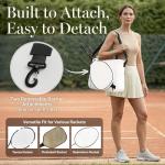 Acewell Athletics Tennis Bags for Women Men - Sleek Tennis Racket Bag for Sports Accessories with 2 Detachable Racket Cases - Gym Sling Bag, Pickleball Racquet Sling for Beginner Pro Players (White)