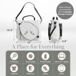 Acewell Athletics Tennis Bags for Women Men - Sleek Tennis Racket Bag for Sports Accessories with 2 Detachable Racket Cases - Gym Sling Bag, Pickleball Racquet Sling for Beginner Pro Players (White)