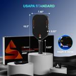 Sioncot Thermoformed Carbon Fiber Pickleball Paddle - Textured Grip, Larger Sweet Spots for Max Spin, Control & Power - 16mm Polypropylene Honeycomb Core for All Skill Levels, 8.0 oz