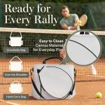 Acewell Athletics Tennis Bags for Women Men - Sleek Tennis Racket Bag for Sports Accessories with 2 Detachable Racket Cases - Gym Sling Bag, Pickleball Racquet Sling for Beginner Pro Players (White)