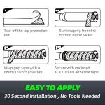 KOEYUELEN™ Ribbed Pickleball Overgrip, 3-Pack Basic Colors Non-Slip Tennis Racket Grip Tape, Pickleball Grip Tape, Sweat-Wicking Shock-Absorbent Racquet Grip for Pickleball, Tennis, Badminton