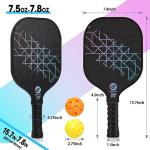 SS OXIKEN Pickleball Paddles Set of 2, USAPA Approved Carbon Fiber Pickle Ball Paddle (CHS) Polypropylene Honeycomb Core, Anti Slip Sweat Absorbing Grip, 2 Outdoor Pickleball, 2 Indoor Pickleball, Bag