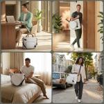 Acewell Athletics Tennis Bags for Women Men - Sleek Tennis Racket Bag for Sports Accessories with 2 Detachable Racket Cases - Gym Sling Bag, Pickleball Racquet Sling for Beginner Pro Players (White)