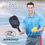 SS OXIKEN Pickleball Paddles Set of 2, USAPA Approved Carbon Fiber Pickle Ball Paddle (CHS) Polypropylene Honeycomb Core, Anti Slip Sweat Absorbing Grip, 2 Outdoor Pickleball, 2 Indoor Pickleball, Bag
