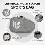 Smartway Tennis Bag for Men Women, 6 Rackets Large Racquet Bag with Shoe Compartment & Insulated Pocket, Waterproof Gym Backpack & Sports Duffel for Pickleball, Training and Daily Use (Gray)