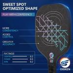 SS OXIKEN Pickleball Paddles Set of 2, USAPA Approved Carbon Fiber Pickle Ball Paddle (CHS) Polypropylene Honeycomb Core, Anti Slip Sweat Absorbing Grip, 2 Outdoor Pickleball, 2 Indoor Pickleball, Bag