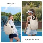 Sucipi Tennis Bags for Women, Quilted Tennis Racket Bag with Shoe Compartment, Large Capacity Tennis Backpack for Tennis Racquet, Pickleball Paddles, Badminton