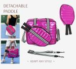 LESCATO Pink Pickleball Bag Set with Racket Compartment, Quilted Sports Tote Bag, Adjustable Shoulder Strap, Crossbody Strap, Fits 2 Rackets