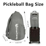 Smartway Tennis Bag for Men Women, 6 Rackets Large Racquet Bag with Shoe Compartment & Insulated Pocket, Waterproof Gym Backpack & Sports Duffel for Pickleball, Training and Daily Use (Gray)