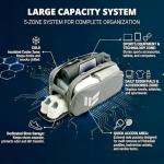 Smartway Tennis Bag for Men Women, 6 Rackets Large Racquet Bag with Shoe Compartment & Insulated Pocket, Waterproof Gym Backpack & Sports Duffel for Pickleball, Training and Daily Use (Gray)