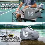 Smartway Tennis Bag for Men Women, 6 Rackets Large Racquet Bag with Shoe Compartment & Insulated Pocket, Waterproof Gym Backpack & Sports Duffel for Pickleball, Training and Daily Use (Gray)