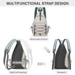 G4Free Pickleball Bag, Men's and Women's Pickleball Backpack, Adjustable Crossbody Sling Bag, Lightweight Ball Paddle Backpack,Ivory