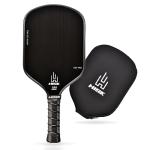 HISK RAV PRO Pickleball Paddle - Ultimate HIGH END 16mm Japanese Toray T700 Raw Carbon Fiber CFS w/Excellent GRIT Roughness Texture, Aero Dynamic Curve, USAPA Approved, Non Slip Grip