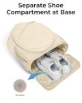 ecosmile Drawstring Tennis Backpack, Puffer Tennis Racket Bag with Shoe Compartment & Wet Pocket Gym Bag for Women, Suitable for Pickleball Tennis Badminton (Beige)