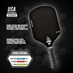 HISK RAV PRO Pickleball Paddle - Ultimate HIGH END 16mm Japanese Toray T700 Raw Carbon Fiber CFS w/Excellent GRIT Roughness Texture, Aero Dynamic Curve, USAPA Approved, Non Slip Grip