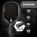 HISK RAV PRO Pickleball Paddle - Ultimate HIGH END 16mm Japanese Toray T700 Raw Carbon Fiber CFS w/Excellent GRIT Roughness Texture, Aero Dynamic Curve, USAPA Approved, Non Slip Grip