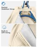 ecosmile Drawstring Tennis Backpack, Puffer Tennis Racket Bag with Shoe Compartment & Wet Pocket Gym Bag for Women, Suitable for Pickleball Tennis Badminton (Beige)