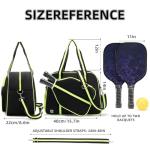 ROYALFAIR Pickleball Tote Bag for Women Men Large Capacity with Paddle Cover Pocket Internal Shoe Pocket and Adjustable Shoulder strap (black-green)