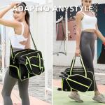 ROYALFAIR Pickleball Tote Bag for Women Men Large Capacity with Paddle Cover Pocket Internal Shoe Pocket and Adjustable Shoulder strap (black-green)