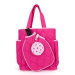 Queen of the Court Pickleball bag for Women, large size covertible pickle ball tote and backpack and padel bag (Hot Pink Hottie)