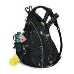 Goloni Pickleball Sling Bag for Men Women, Lightweight Pickleball Backpack with Fence Hook, Large Capacity Pickleball Bag with Anti-Theft Pocket, Water-Resistant for Tennis Padel Sports,Black White