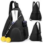 KAVIGOR Pickleball Bag, 7 Pockets & Upgraded Zippers, Lightweight Sling Bag with Detachable Strap & Water-Resistant Pocket