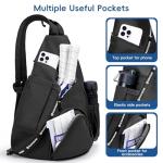 KAVIGOR Pickleball Bag, 7 Pockets & Upgraded Zippers, Lightweight Sling Bag with Detachable Strap & Water-Resistant Pocket