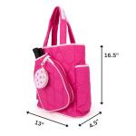 Queen of the Court Pickleball bag for Women, large size covertible pickle ball tote and backpack and padel bag (Hot Pink Hottie)