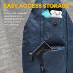 Nupouch Rucksack Pickleball Bag, Anti-Theft Crossbody Sling, USB Charging Connector Port, Backpack, Soho Collection Black