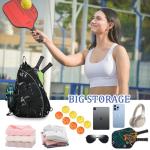 Goloni Pickleball Sling Bag for Men Women, Lightweight Pickleball Backpack with Fence Hook, Large Capacity Pickleball Bag with Anti-Theft Pocket, Water-Resistant for Tennis Padel Sports,Black White
