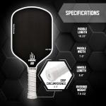 HISK RAV PRO Pickleball Paddle - Ultimate HIGH END 16mm Japanese Toray T700 Raw Carbon Fiber CFS w/Excellent GRIT Roughness Texture, Aero Dynamic Curve, USAPA Approved, Non Slip Grip