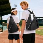 KAVIGOR Pickleball Bag, 7 Pockets & Upgraded Zippers, Lightweight Sling Bag with Detachable Strap & Water-Resistant Pocket