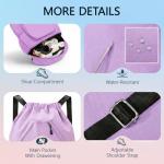 Pickleball Backpack for Women, Fit 2 to 4 Paddles, Pickleball Backpack with Shoe Compartment, Pickle Bag as Gifts for Beginner, Large Capacity Pickle Ball Bag with Paddle Cover Pocket (Purple)