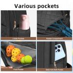 BEEYEO Tennis Bag, Professional Quilted Tennis Backpack Tennis Racket Bags for Women Men for Pickleball Tennis Badminton (Black)