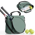 Tennis Bags for Women Men - Sleek Tennis Racket Bag for Sports Accessories with 2 Detachable Racket Cases - Gym Sling Bag, Pickleball Racquet Sling for Beginner Pro Players (Sage Green)