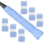 L LK SPORTS Tennis Racket Grip Tape, 6 Pack Precut Anti Slip Tennis Grip Tape, Absorbent Dry Feel Tennis Grips Overgrip for Tennis, Pickleball Light Blue