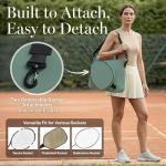 Tennis Bags for Women Men - Sleek Tennis Racket Bag for Sports Accessories with 2 Detachable Racket Cases - Gym Sling Bag, Pickleball Racquet Sling for Beginner Pro Players (Sage Green)