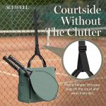 Tennis Bags for Women Men - Sleek Tennis Racket Bag for Sports Accessories with 2 Detachable Racket Cases - Gym Sling Bag, Pickleball Racquet Sling for Beginner Pro Players (Sage Green)